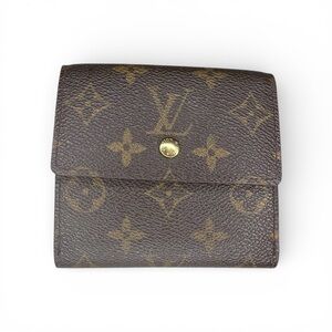 Authentic Louis Vuitton Monogram Elise double snap wallet LV compact card EUC